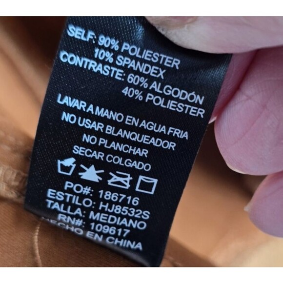 Shinestar Moto Faux Suede Jacket Medium Camel Tan Stretch Cropped Trend Y2K - Picture 6 of 12